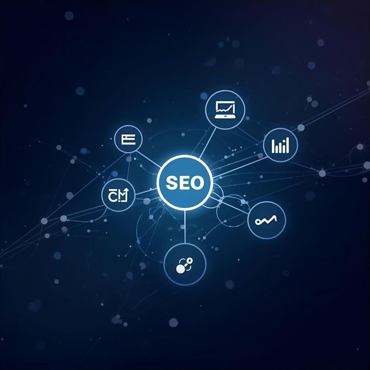 digital marketing network concept visualization