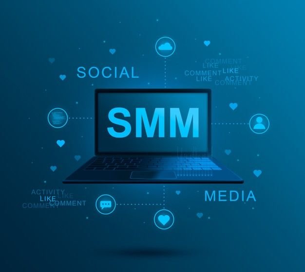 smm optimization social networks on laptop premium photo